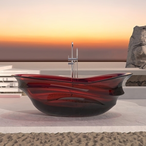 Vasca da Bagno Freestanding in Resina Trasparente di Design Unico, Vasca in Resina Cristallina Colorata di Grandi Dimensioni - Product Image 1