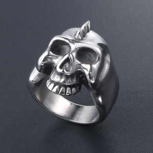 Skull <b>Ring</b> <b>Titanium</b> Steel Men's Punk Rock Jewelry Gift SA621 - Product Image 2