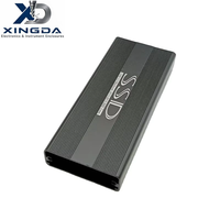 Boîtier en aluminium extrudé noir mat avec rainures de refroidissement pour disque dur SSD externe