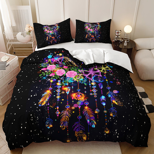Ensemble <span class=keywords><strong>de</strong></span> housse <span class=keywords><strong>de</strong></span> <span class=keywords><strong>couette</strong></span> <span class=keywords><strong>de</strong></span> style bohème avec motif <span class=keywords><strong>attrape</strong></span>-rêves rose, romantique et magnifique, décoration <span class=keywords><strong>de</strong></span> chambre <span class=keywords><strong>de</strong></span> fille - Product Image 3