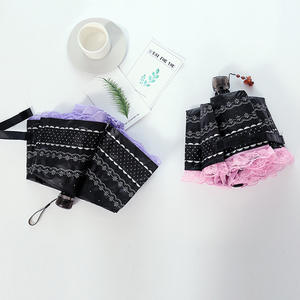 Sunny Rainy-paraguas para mujer y niña, <span class=keywords><strong>sombrilla</strong></span> de verano con recubrimiento negro, Anti UV, encaje, 3 paraguas plegable de Princesa con <span class=keywords><strong>colgante</strong></span> - Product Image 6