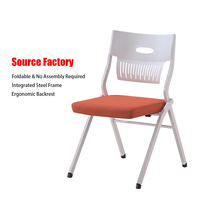 Chaise de formation pliable avec dossier ergonomique et siège rembourré pour mobilier de salle de conférence, vente en gros directe d'usine