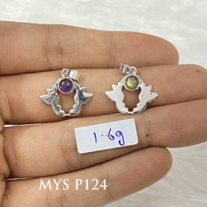 Bonito diseño de Plata de Ley 925, colgante fino de piedras preciosas, colgantes de plata al por mayor, joyería fina - Product Image 1