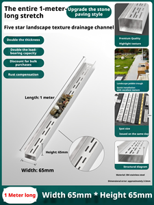 Canaux de drainage en acier inoxydable 304 les plus vendus, canaux en U, styles de pavage en galets - Product Image 2
