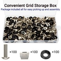 Kit d'écrous et de vis M6 x 16 mm pour montage de rack de serveur, en acier au carbone noir