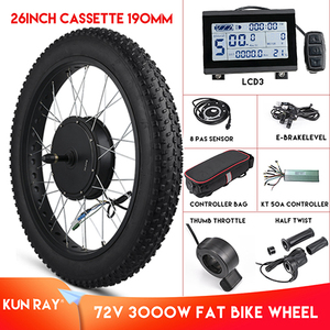 72V 3000瓦电动自行车脂肪轮胎转换套件26英寸后轮山地Ebike雪地液晶显示器扭转油门 - Product Image 5