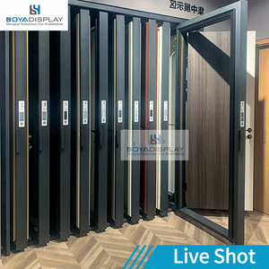 Customized Commercial Rotating Sectional <strong>Door</strong> Display Mental Modern Sliding Wooden <strong>Door</strong> Display Rack <strong>Stand</strong> - Product Image 6