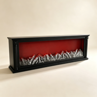 Cheminée LED Ambiante Non Chauffante à Alimentation USB, Flamme Monocouleur / Changement de Couleur RGB avec Télécommande, Lumière Décorative Murale Encastrée