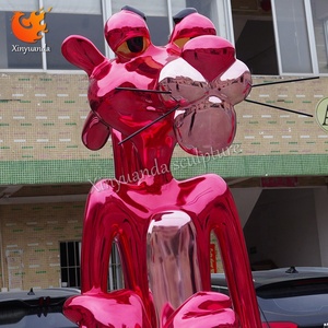 Tùy Chỉnh Màu Hồng Panther Thép Không Gỉ Điêu Khắc Ngoài Trời Trung Tâm Mua Sắm Phim Hoạt Hình Động Vật Sàn Đấm Trong Phụ Kiện Sơn Kỹ Thuật - Product Image 6