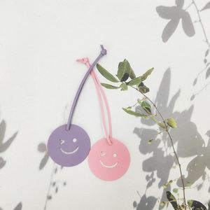 Cute Shape <b>Charm</b> Pu Leather Smile Expression Keychain Happy Face Pendants <b>Bag</b> Accessory - Product Image 5