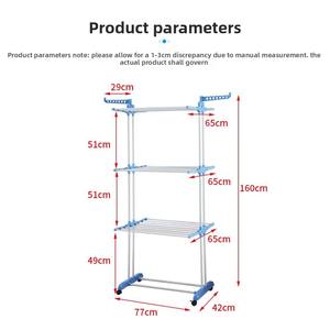 Porte-vêtements pliable multi-niveaux en alliage d'aluminium réglable pour usage extérieur, design moderne - Product Image 5