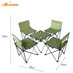 Ensemble table et chaises pliantes d'extérieur personnalisées de 5 pièces mobilier de camping et de pique-nique portable pour les voyages et les visites en voiture - Product Image 2