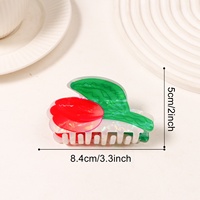 Pince à cheveux requin colorée en plastique, motif tulipe et rose, pour filles, bijou de mode pour l'arrière de la tête, en stock