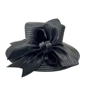 Sombrero de satén negro con lazo para mujer, estilo clásico, para iglesia, Derby de Kentucky, vestido, cloche, sombrero para el sol, fascinador, fiesta de té, boda, novedad de <span class=keywords><strong>2022</strong></span> - Product Image 1