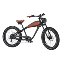 Vélo de montagne électrique personnalisé OEM 2026, pneu gras de 26 pouces, 750 W, 7 vitesses, cadre en aluminium, freins à disque, moteur à moyeu arrière, double batterie