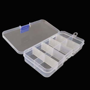 Boîte de rangement en plastique transparent avec séparateurs amovibles pour l'organisation des accessoires de quincaillerie domestique, rectangulaire, couverte, écologique - Product Image 3