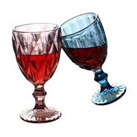 Best verkochte multi-kleurige groothandel machinaal geperste vintage blauwe glazen kelken