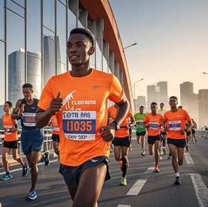 Camiseta de sublimación de ajuste seco de poliéster 100% para deportes de maratón personalizada directamente de fábrica - Product Image 1