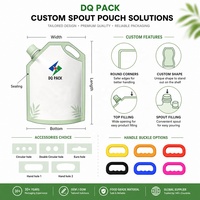 DQ PACK Sac en plastique d'emballage liquide de grande capacité 5L Stand Up Corner Spout Pouch avec poignée de capture