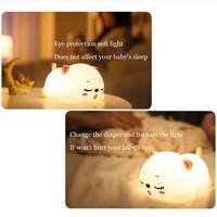 LED USB Rechargeable 7 Couleurs Dimming Touch Cartoon Cute Bedroom Decor Lampe de table en silicone Veilleuse poire