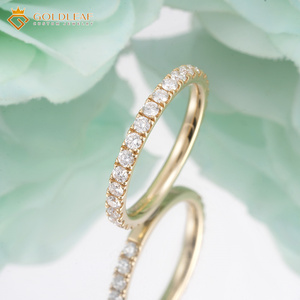 Bague d'éternité en or massif 10K 14K 18K avec diamants de laboratoire Goldleafgem, bague fine de fiançailles, rapport IGI - Product Image 3