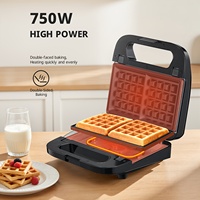 Appareil à petit-déjeuner 3-en-1 : gaufrier, panini, grill |   Assiettes faciles à nettoyer |   Cadeau de cuisine idéal pour la famille et les amis