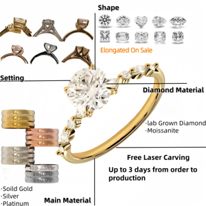 Anillo de Compromiso Trilogía con Diamante Cultivado en Laboratorio Certificado por IGI, Personalizado en Oro de 10K, 14K o 18K, Corte Ovalado, Anillo de Diamante Creado en Laboratorio para Mujer - Product Image 4