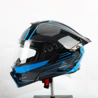 TOOP ABS Matériel Double Visière DOT Approbation Modulaire Led Feu Arrière Flip up Casque Compétition Moto Casque Casco
