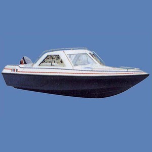 Bote de Trabajo con Casco de Fibra de Vidrio, Motor Fuera de Borda, Gasolina, Estilo Profesional para Patrullaje - Product Image 3