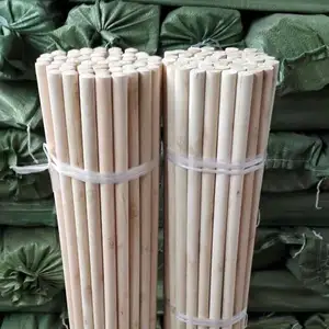 Tongkat kayu keras Premium, peralatan rumah tangga tongkat sapu produk pembersih rumah gagang pel tongkat kayu alami