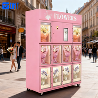 Máquina Expendedora de Flores Inteligente OEM/ODM con 10 Compartimentos Grandes, Refrigeración por Compresor, Pantalla Táctil de 15.6 Pulgadas, SDK, Autoservicio 24 Horas