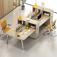 Bureau de travail en chêne pour espace ouvert, sur mesure, avec armoire de rangement, vente en gros