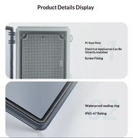 Caja de Conexiones Eléctrica IP67 ABS, Caja de Conexiones de Alimentación, Carcasa Protectora para Instrumentos Electrónicos para Uso Industrial y Comercial