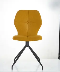 Желтые стулья для столовой с высокой спинкой