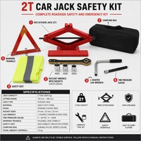 Cric ciseaux mécanique 2 tonnes à manivelle pour voiture, kit d'urgence pour réparation de pneus pour berline, SUV, MPV