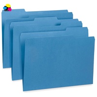 Carpetas de papel de papelería de oficina 100 unids/caja Color azul tamaño de carta 3 pestañas carpetas de archivos de Manila