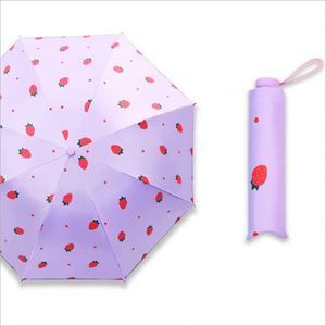 Parapluies pliants transparents Xtx Factory pas chers, anti-UV, fraise, protection soleil et pluie, avec sac - Product Image 4