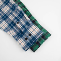 Kunden spezifische OEM mehrfarbige Patchwork-Kette Stickerei Baumwolle gemischte Flanell Langarm Designer-Shirts für Männer
