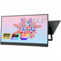 Moniteur LCD portable de 18,5 pouces, fréquence de rafraîchissement SRGB, rapport d'aspect 16:9, mini PC, support compatible avec téléphone PS5 pour le jeu