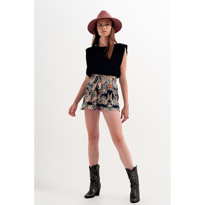 Pantaloncini slim con elastico in vita in raso con stampa floreale - Product Image 6