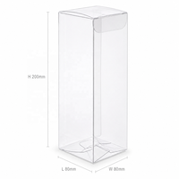 Boîte en plastique PET transparente pliable rectangulaire verticale haute avec revêtement UV, fermeture recyclée, logo personnalisé, pour rangement de produits de beauté et de papeterie