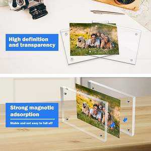 <span class=keywords><strong>Cadre</strong></span> photo en acrylique transparent magnétique avec aimants en néodyme N52, affichage de bureau sans <span class=keywords><strong>cadre</strong></span> - Product Image 3
