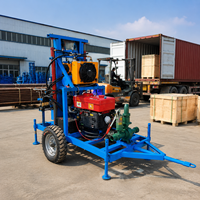 Machine de forage de puits d'eau pour pompes submersibles, avec trépan PDC pour trous de 6 pouces, pompe à boue et tiges de forage de 100 m