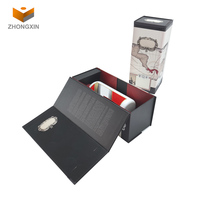 Boîte cadeau à fermeture magnétique à impression personnalisée boîte cadeau pliable en carton en papier de luxe pour bouteille de vin boîte d'emballage