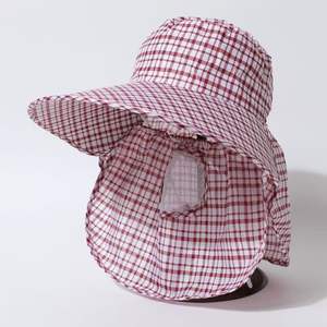 Sombrero de protección solar de verano, sombrero de ala ancha con cubierta facial, poliéster transpirable, plegable, para trabajo al aire libre, para mujeres - Product Image 4