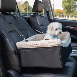 قابل للانهيار الحيوانات الأليفة سيارة مقعد مُعزّز بحزام أمان مع أحزمة أمان وحمالات الكتف