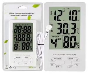 Ow-<span class=keywords><strong>903</strong></span> Trong Nhà Ngoài Trời Nhiệt Độ Độ Ẩm Đo Meter Treo Tường Nhiệt Kế Ẩm Kế Với Đồng Hồ Chức Năng Báo Thức - Product Image 5