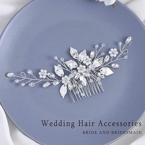 Wholesale Crystal Pearl Hair Comb Clip Pin Leaf Handmade Headband for Women Bride <b>Wedding</b> <b>Accessories</b> Jewelry - Product Image 6