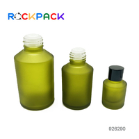 Bouteille en verre pour le soin de la peau, avec capuchon à vis, vert givré, lotion et fond de teint, 10 pièces, 15ml 30ml 60ml 125ml 200ml