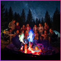 Feu magique écologique à changement de couleur mystique avec flammes colorées pour Halloween, Noël, fêtes, camping et événements